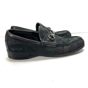 Gucci horsebit black monogram loafers size 36.5